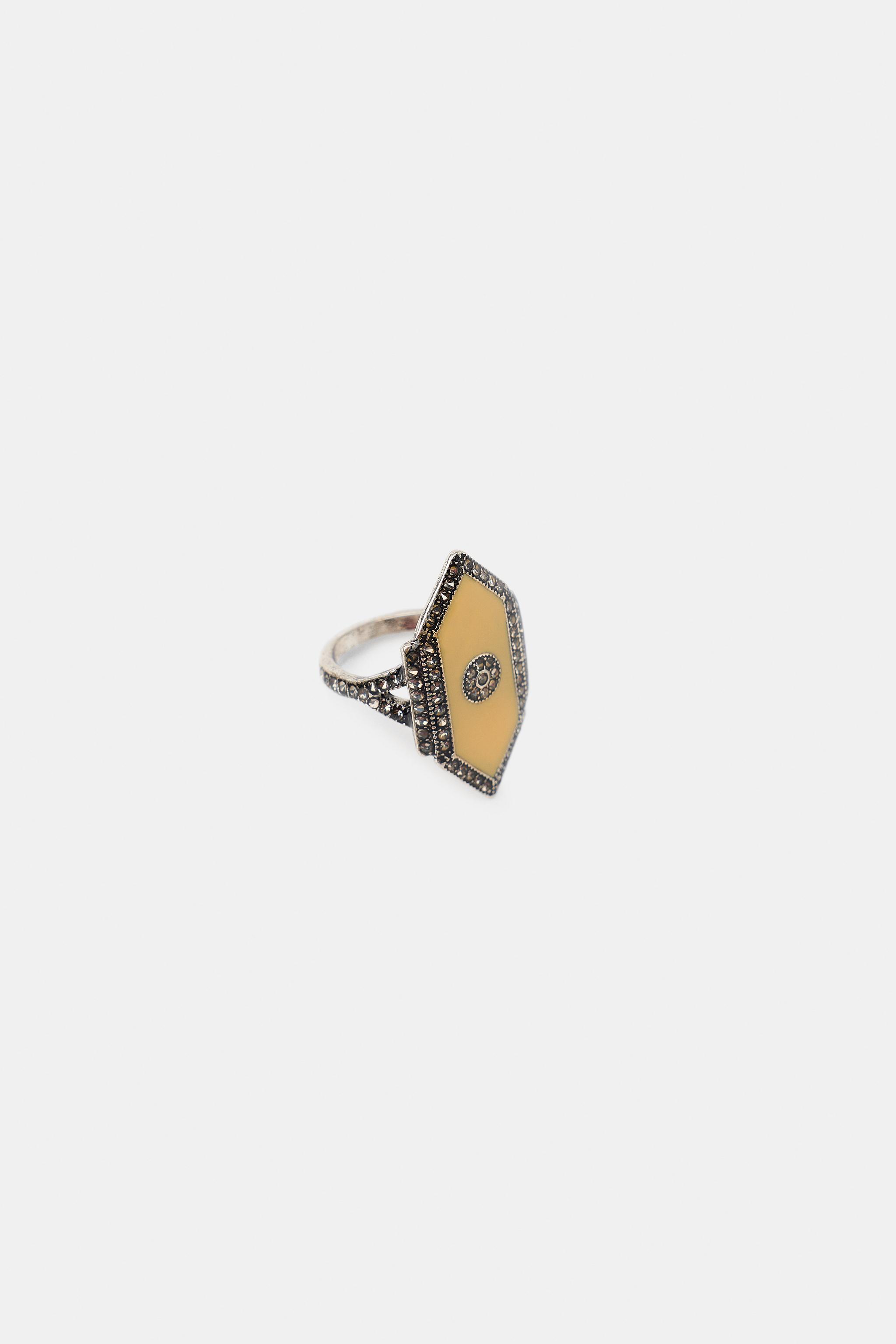 GEOMETRIC RHINESTONE RING