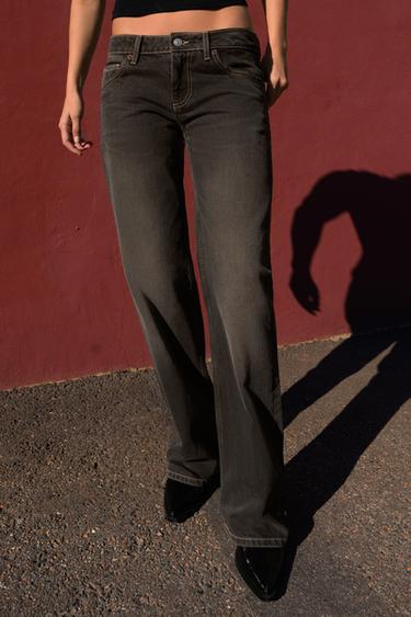 JEANS TRF WIDE LEG TIRO BAJO - Marrón de Zara