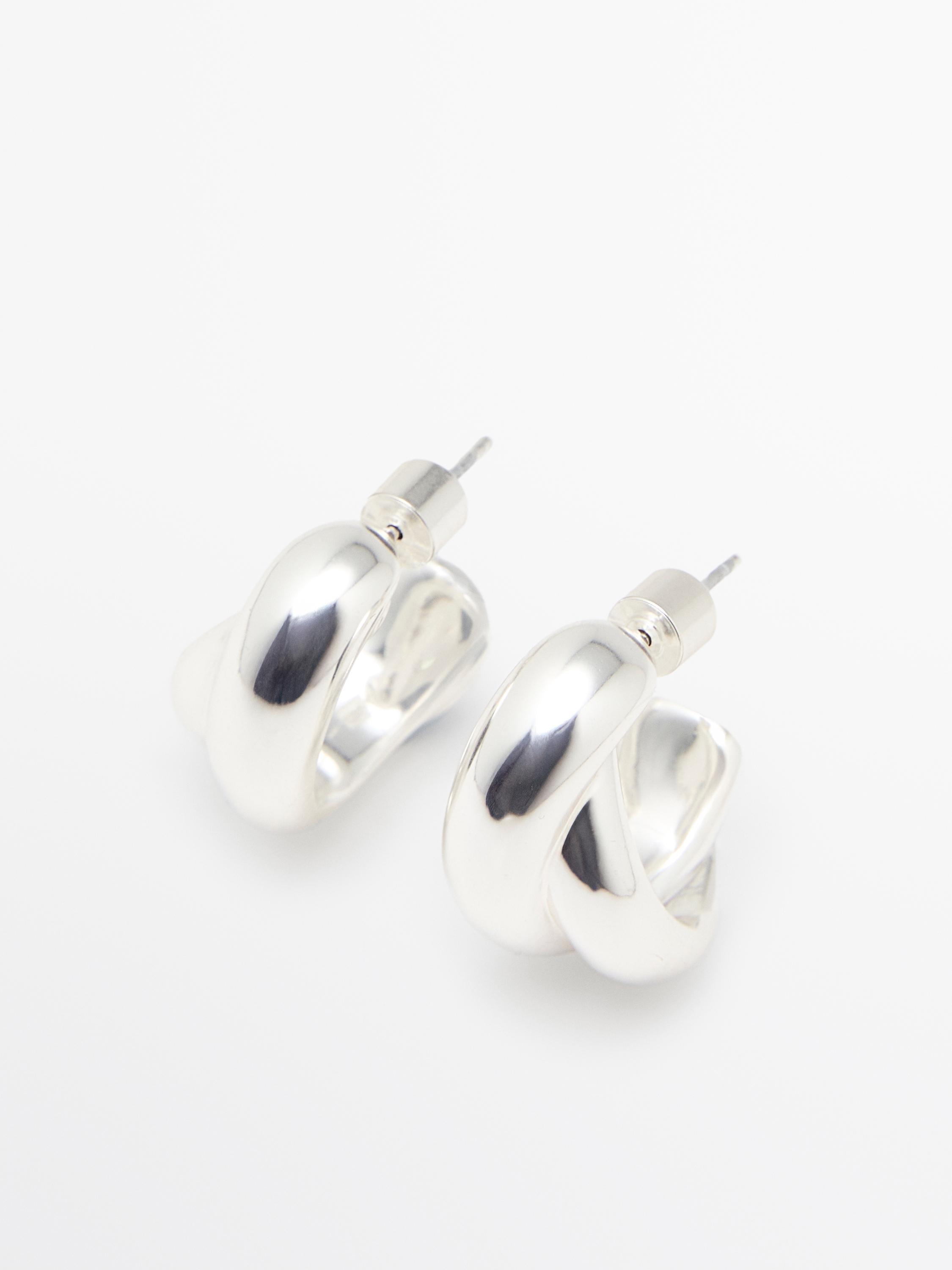 Wraparound hoop earrings — Silver