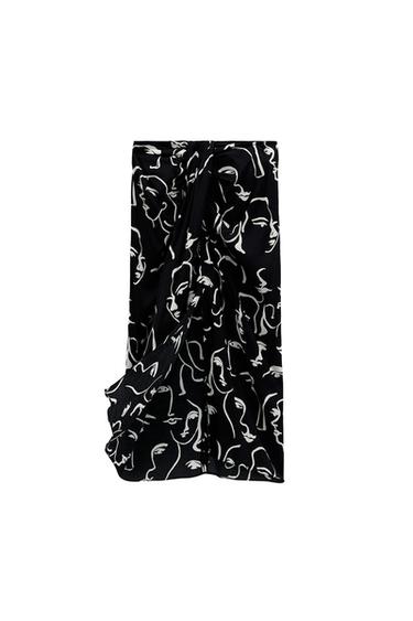 PRINTED SKIRT WITH KNOT