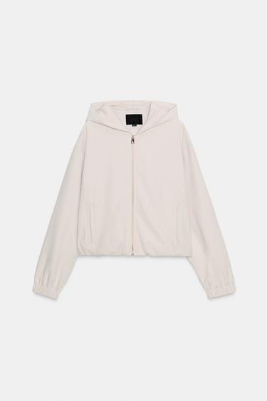 HOODIE BOMBER JACKET - Ecru by Zara