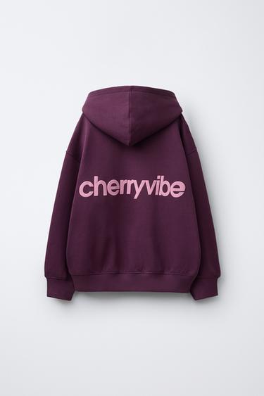 SHINY CHERRY SWEATSHIRT - Purple by Zara - Image 1