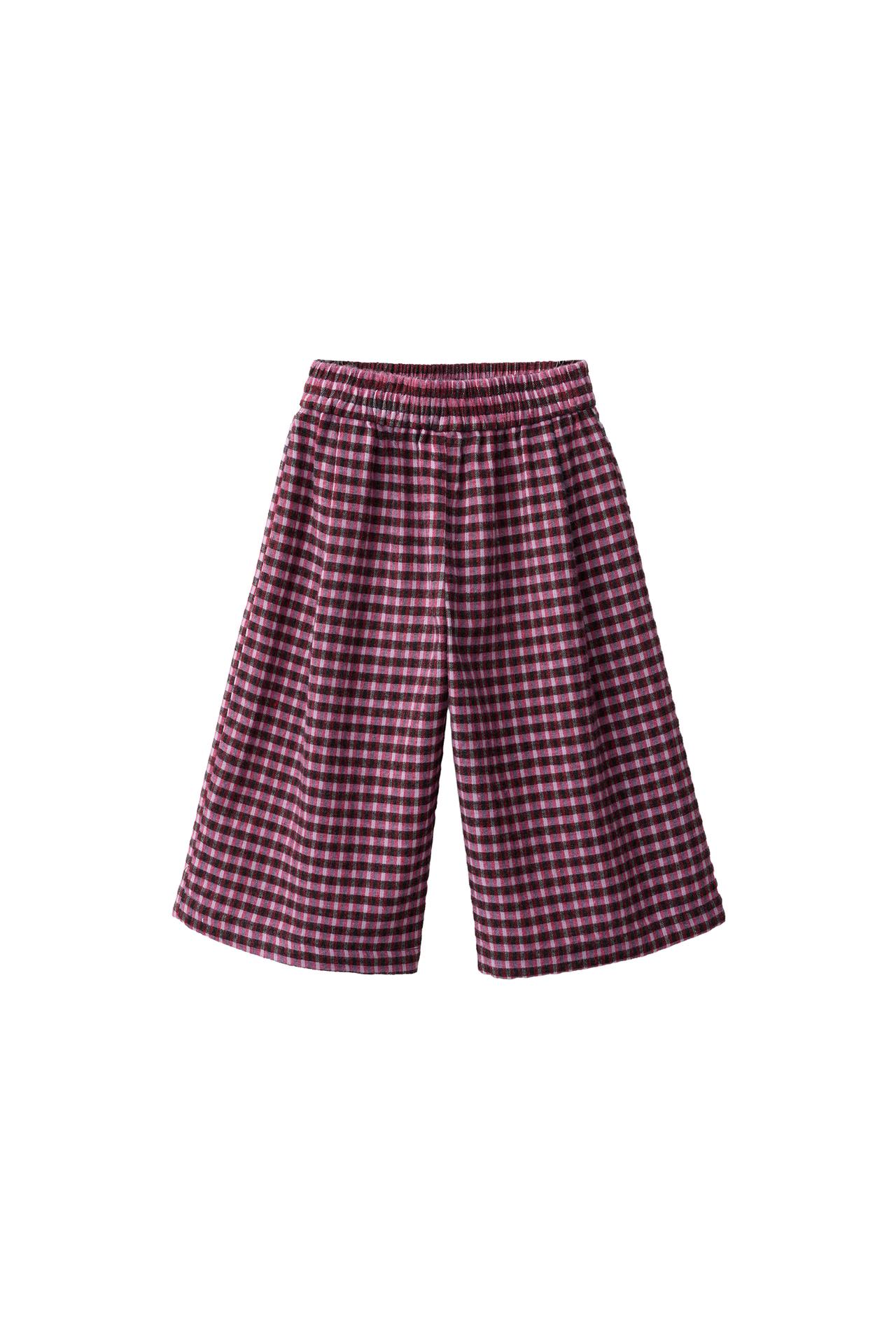 CHECK PLEATED CULOTTES
