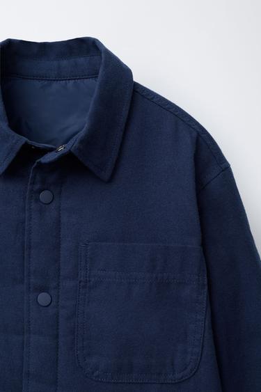 SURCHEMISE MATELASSÉE ÉTIQUETTE - Bleu marine de Zara - Image 2