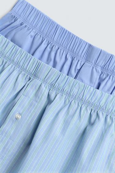 PACK DE 2 BOXERS EN POPELINE - Bleu ciel de Zara - Image 2