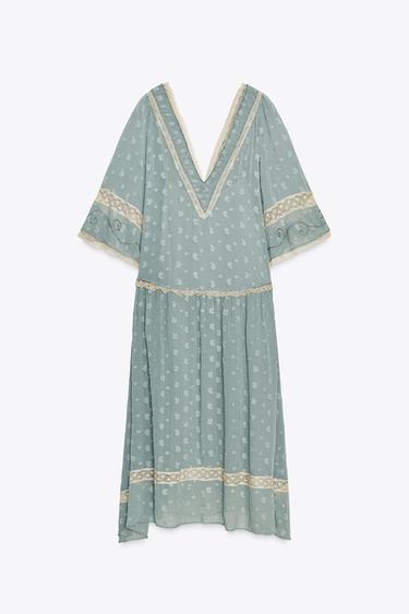 ZW COLLECTION ROMANTIC MIDI DRESS - dusty blue by Zara - Image 5