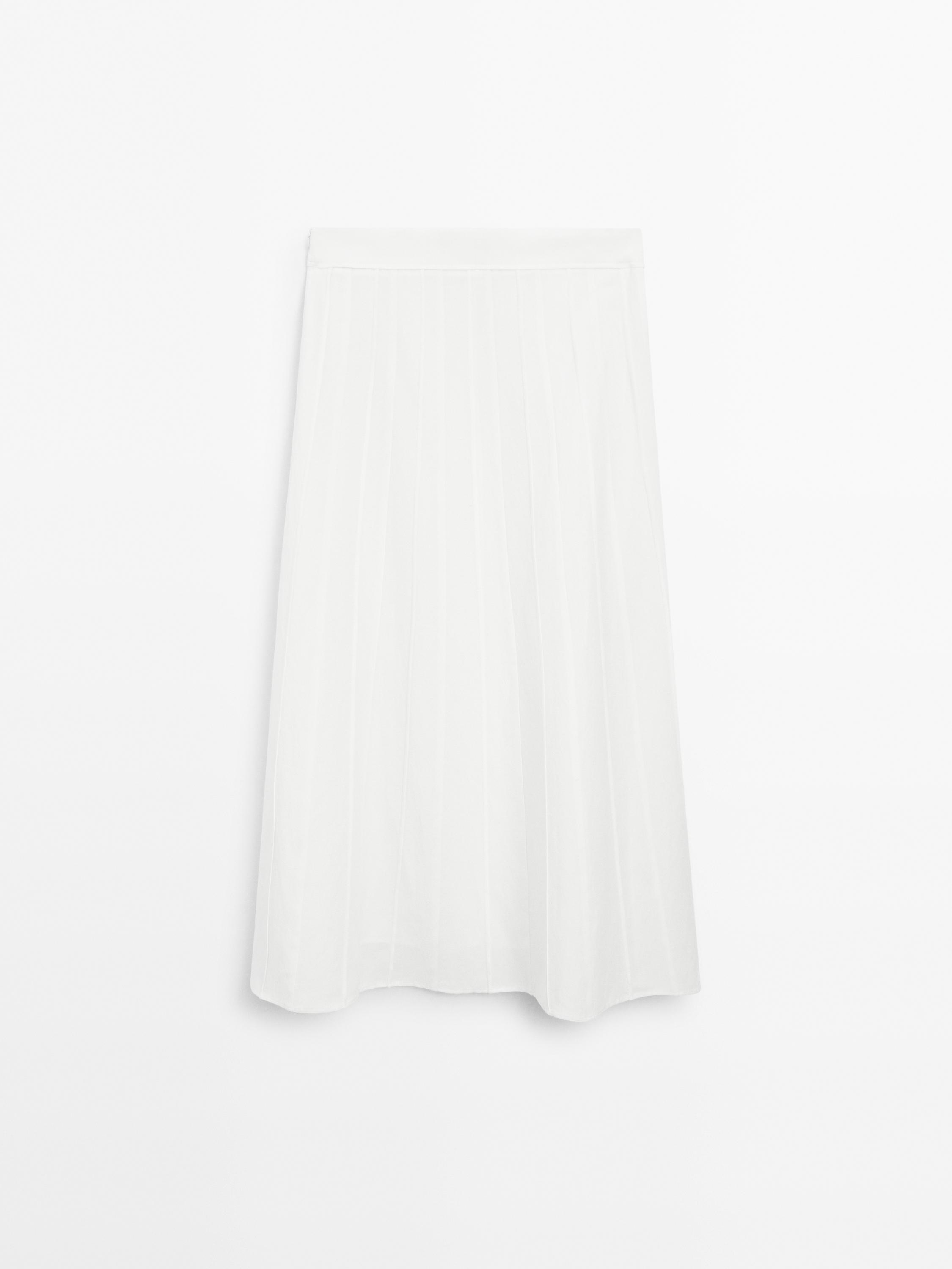 Jupe midi godets coutures apparentes
