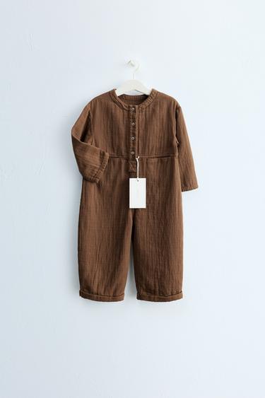 Zaras ZARA TIMELESS - Längd JUMPSUIT MED KNAPPAR - Brun