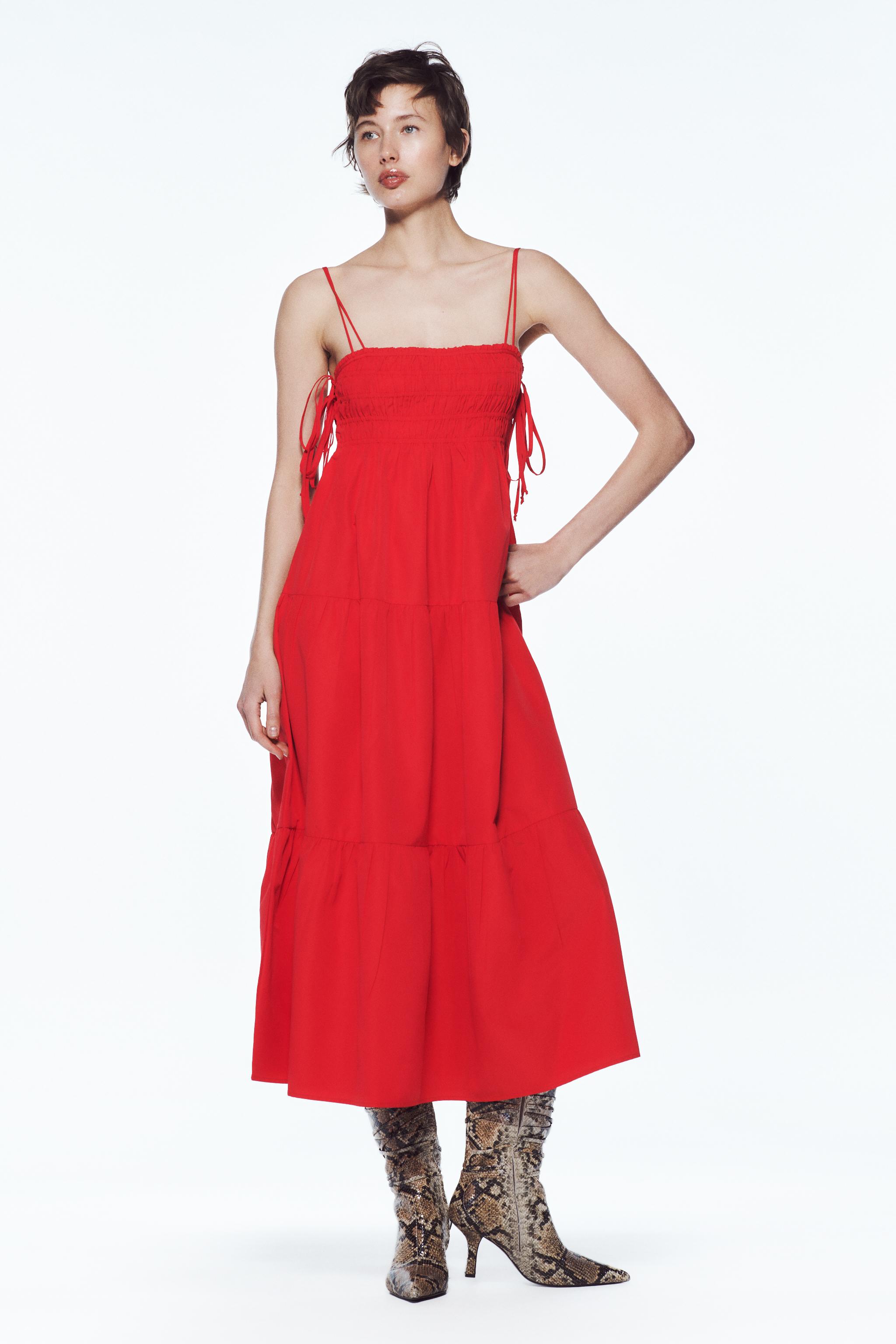 Zara maxi hotsell dress red