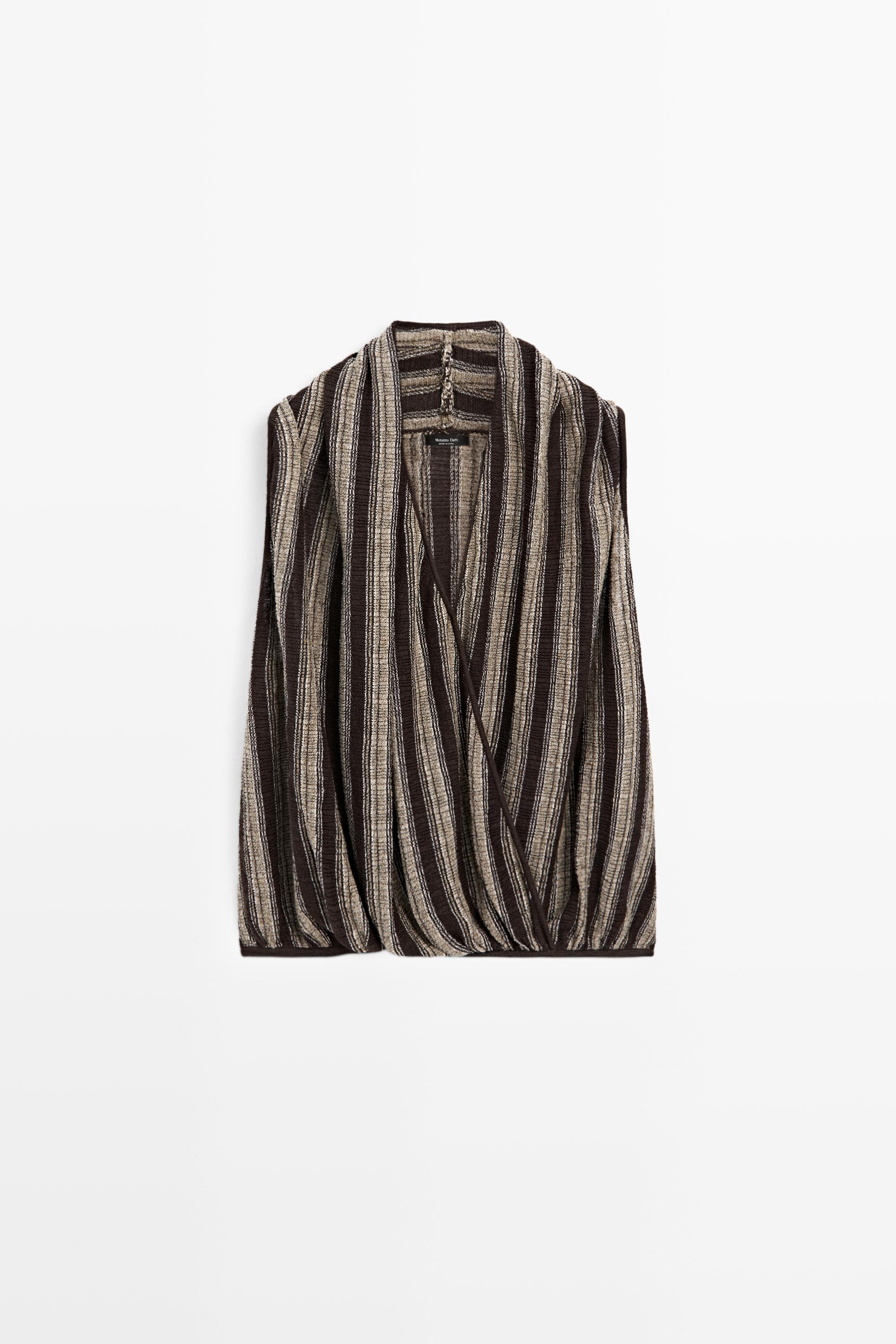 Surplice top with striped detail