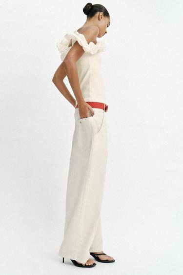ASYMMETRIC BOUCLÉ TOP - Ecru by Zara - Image 4