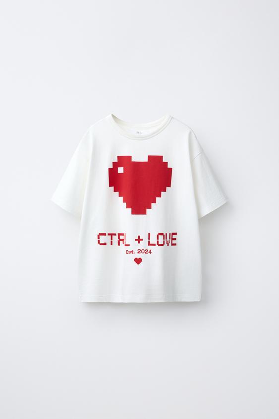 CAMISETA ESTAMPADO TEXTO - Blanco roto de Zara - Imagen 0