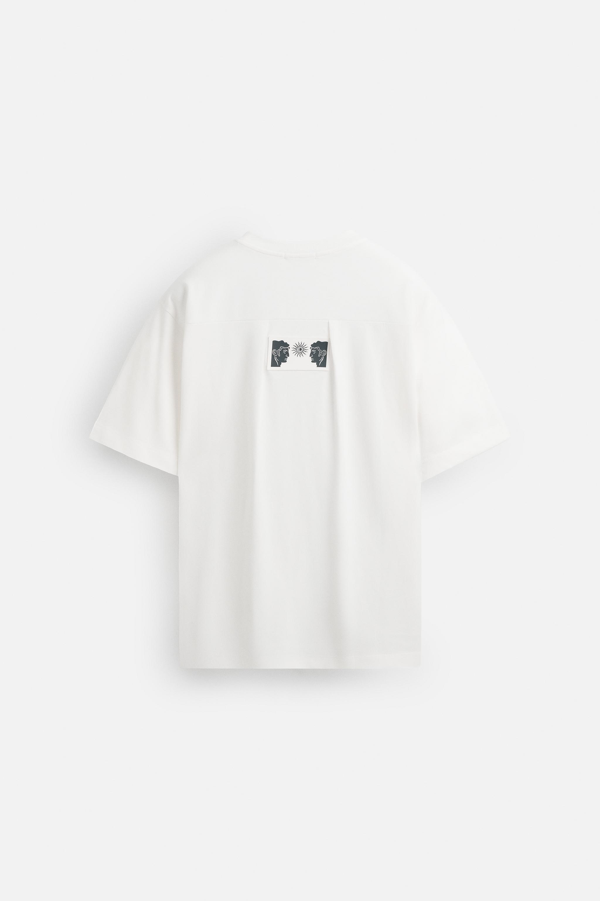 ★ドイツ発*ZARA*新作*コントラストパッチアップリケTシャツ/N★ コントラストパッチ付きTシャツ - ホワイト | ZARA Japan / 日本