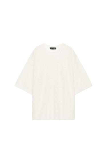 OVERSIZE TEXTURED KNIT TOP - Ecru by Zara