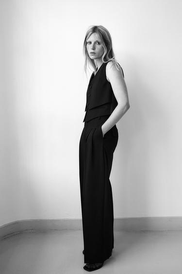 Zara PLEATED PANTS WITH POCKETS - Black