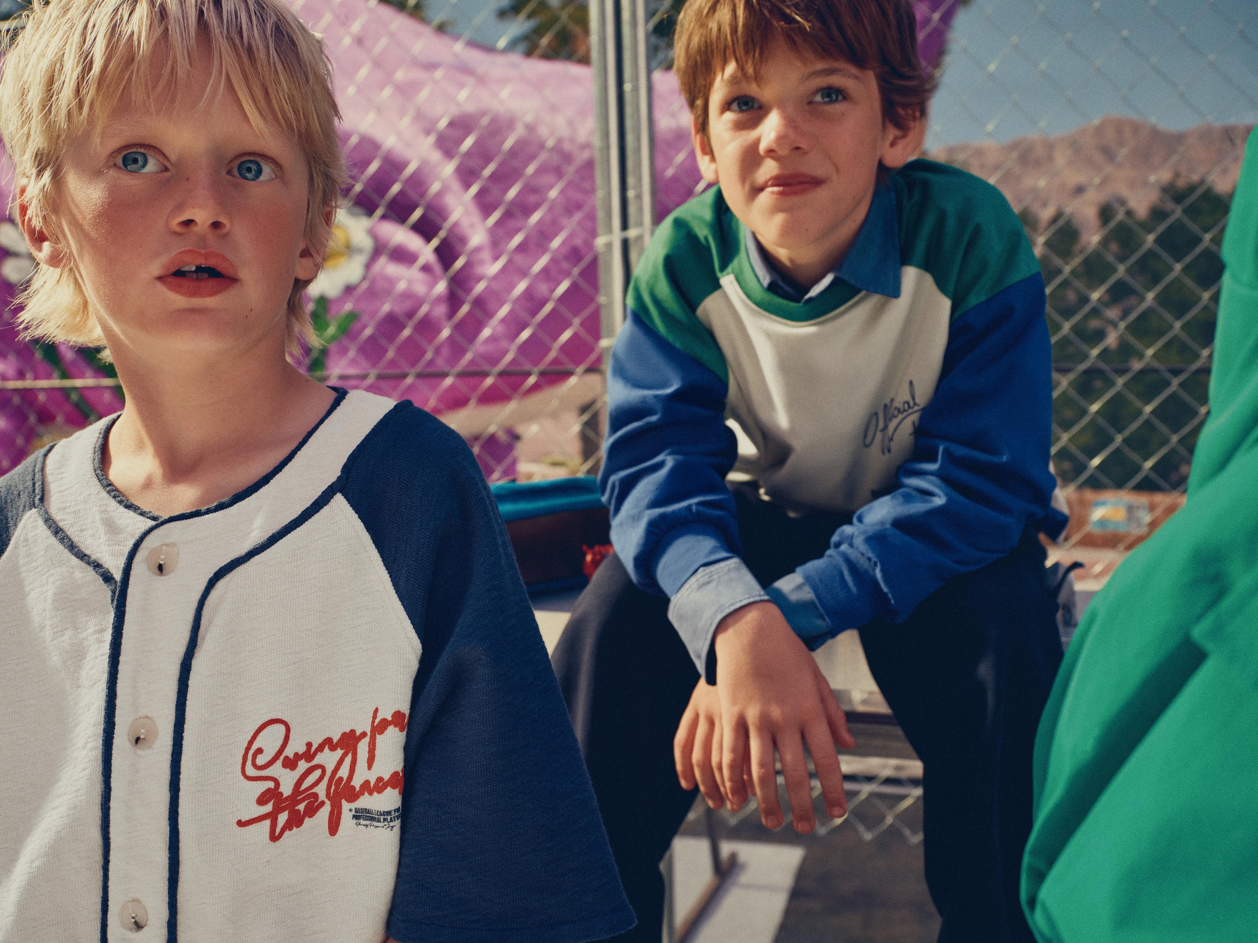 TEXT BASEBALL SHIRT — Blue