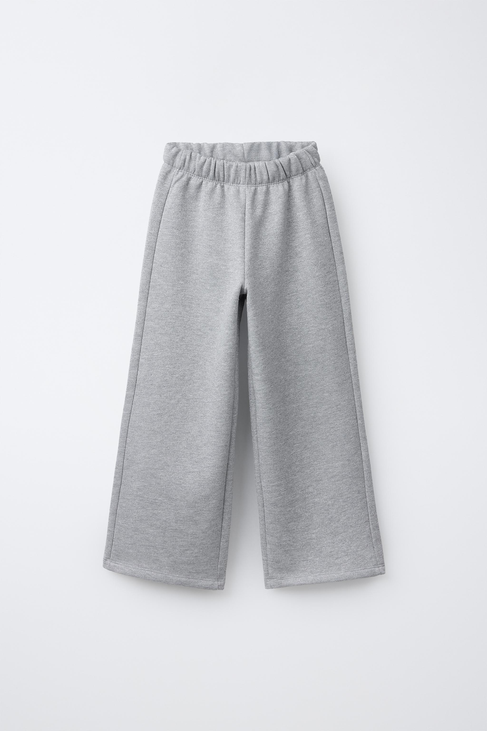 SHINY WIDE LEG PANTS - Gray marl | ZARA United States
