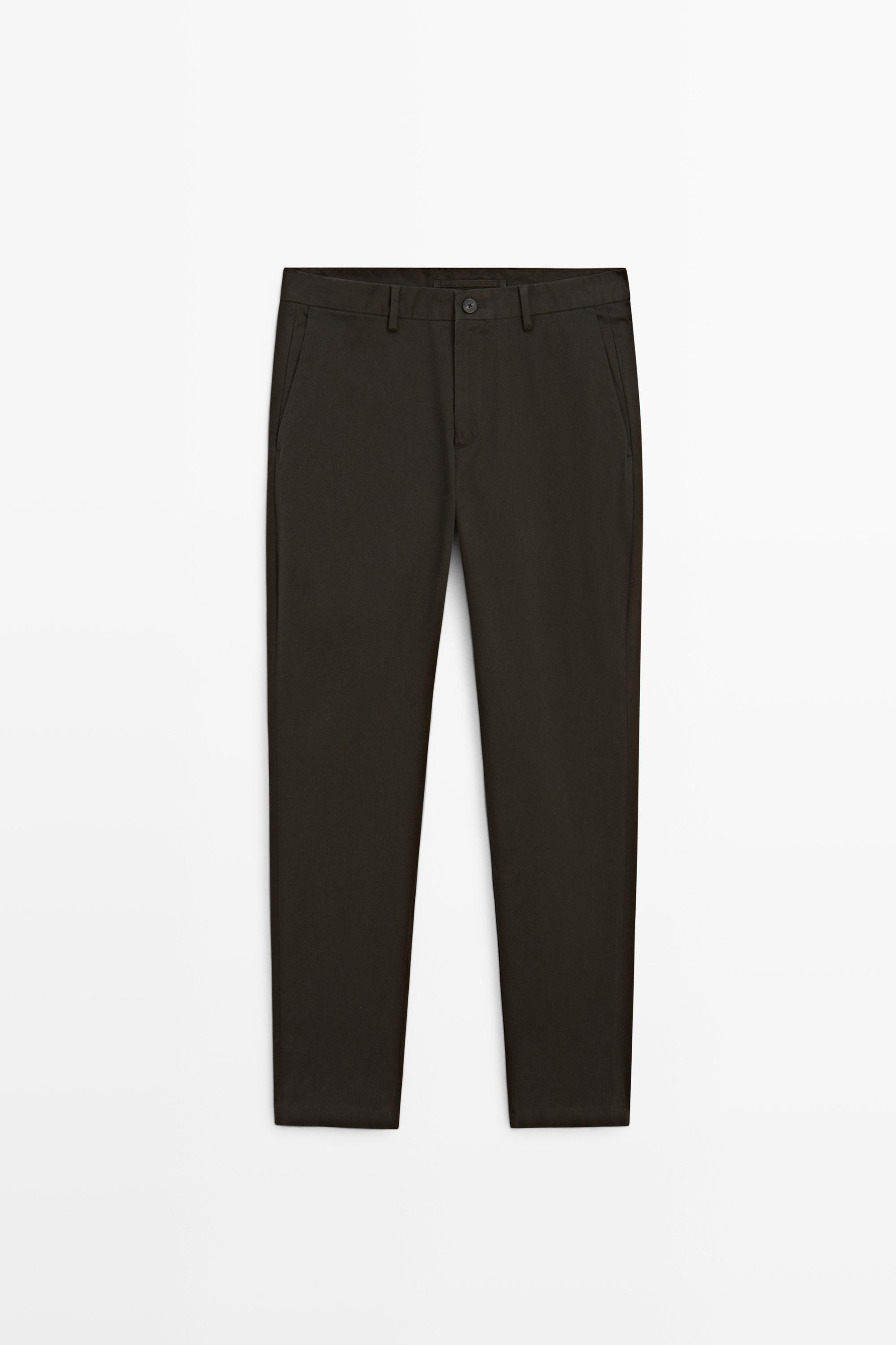 Slim fit cotton trousers