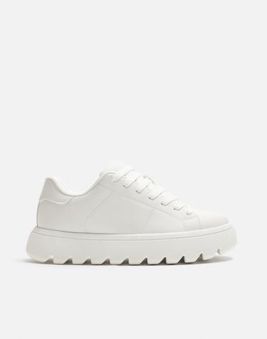 Zara THICK-SOLED SNEAKERS - White