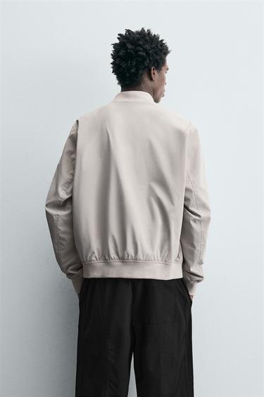Zara LIGHTWEIGHT BOMBER JACKET - Stone