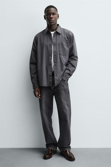 მოკასინი ტყავი ნიღბისებრი - Zara-ს Burgundy Red