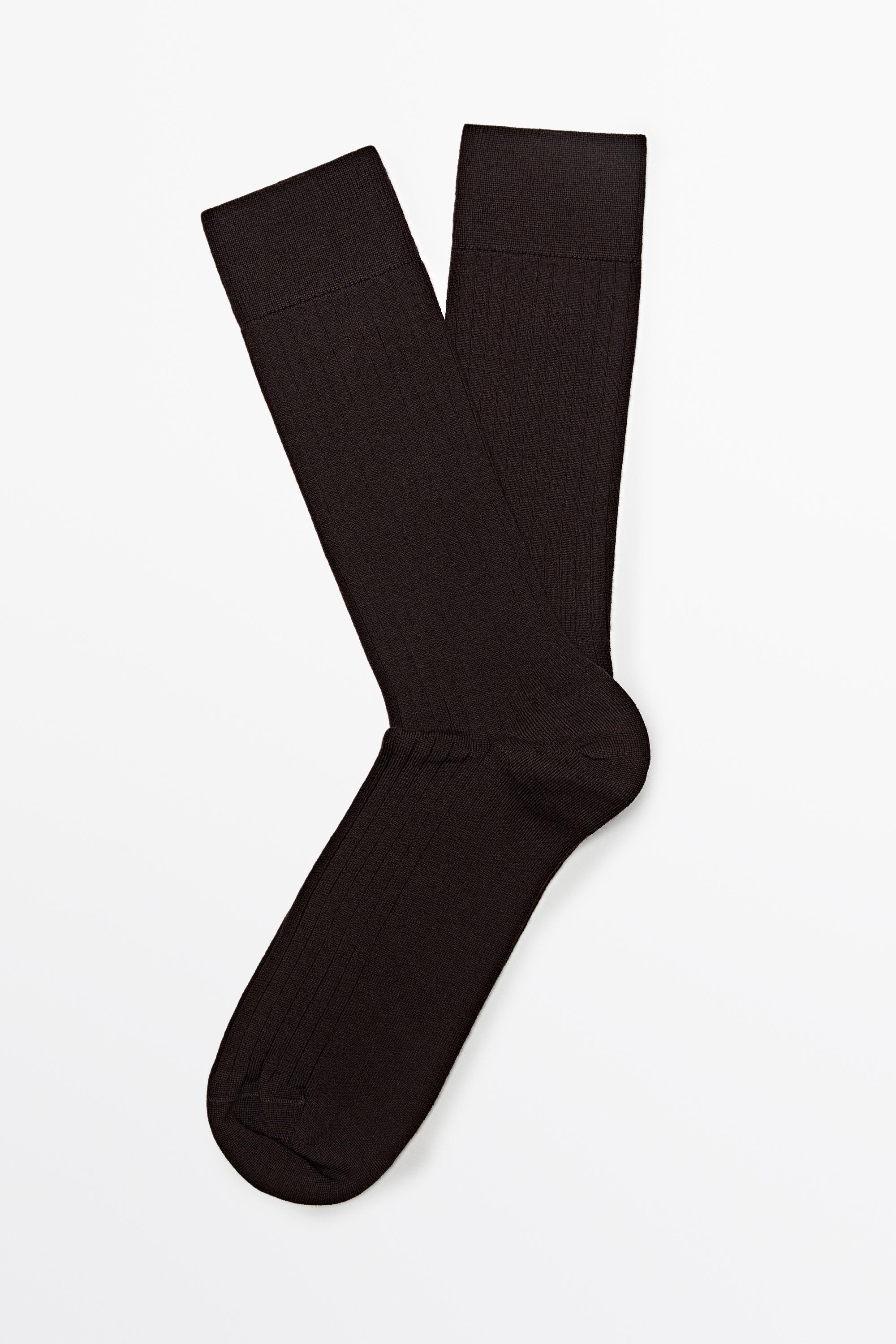 Ribbed dress socks — Chocolate