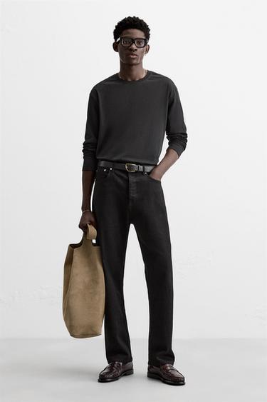 КОЖАНЫЕ ТУФЛИ-СЛИПЕРЫ С ГРАВИРОВКОЙ — Бордово-красный от Zara — изображение 0