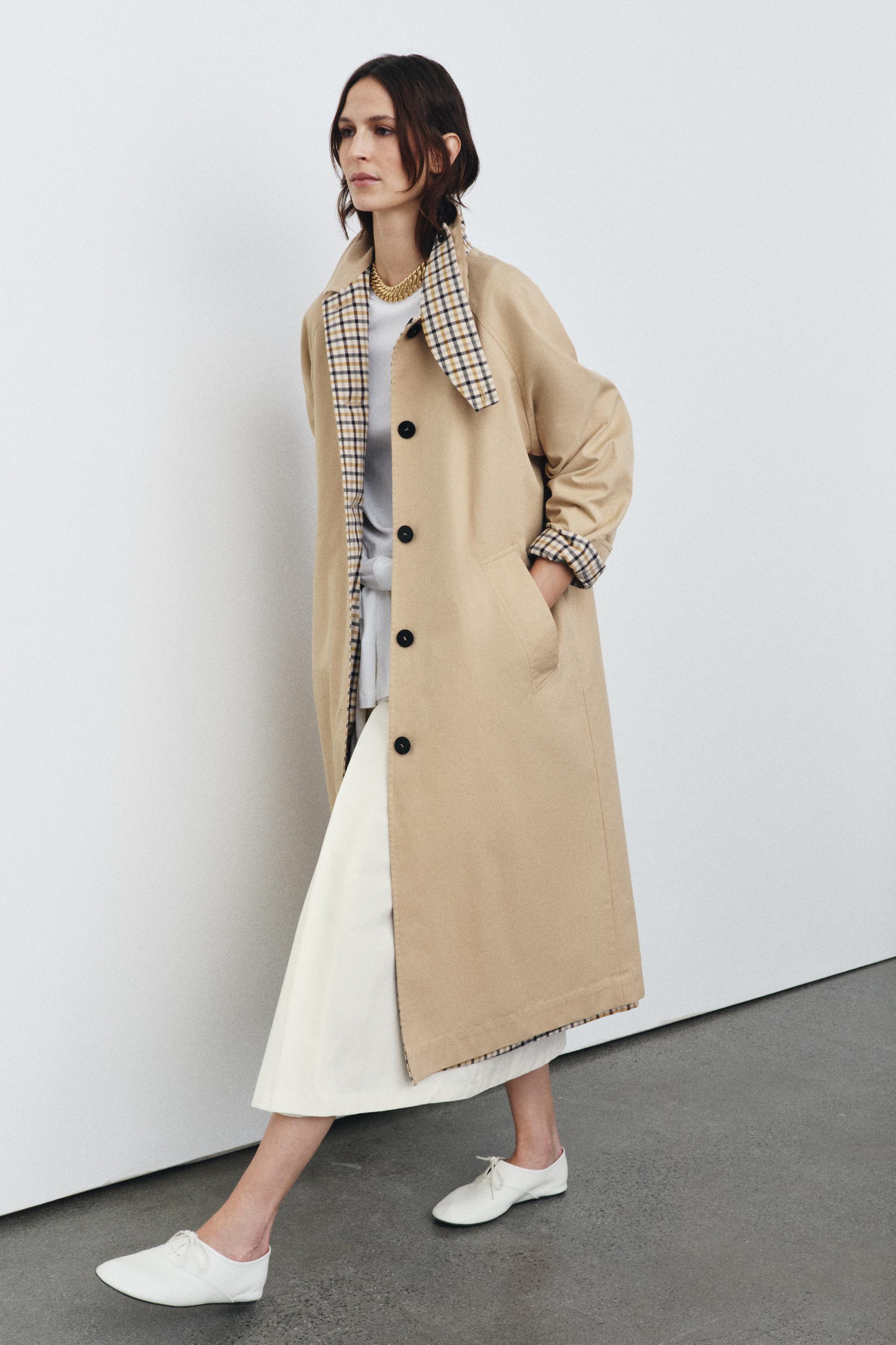 ÇİFT TARAFLI KARELİ TRENÇKOT ZW COLLECTION