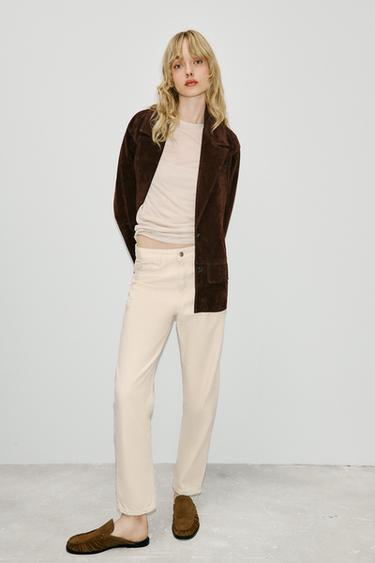 JEANS MOM FIT TIRO ALTO - Crudo de Zara