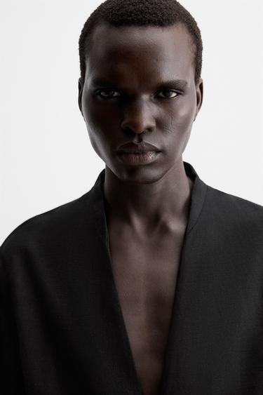 BLAZER COSTUME COTON - LIN - Noir de Zara - Image 5