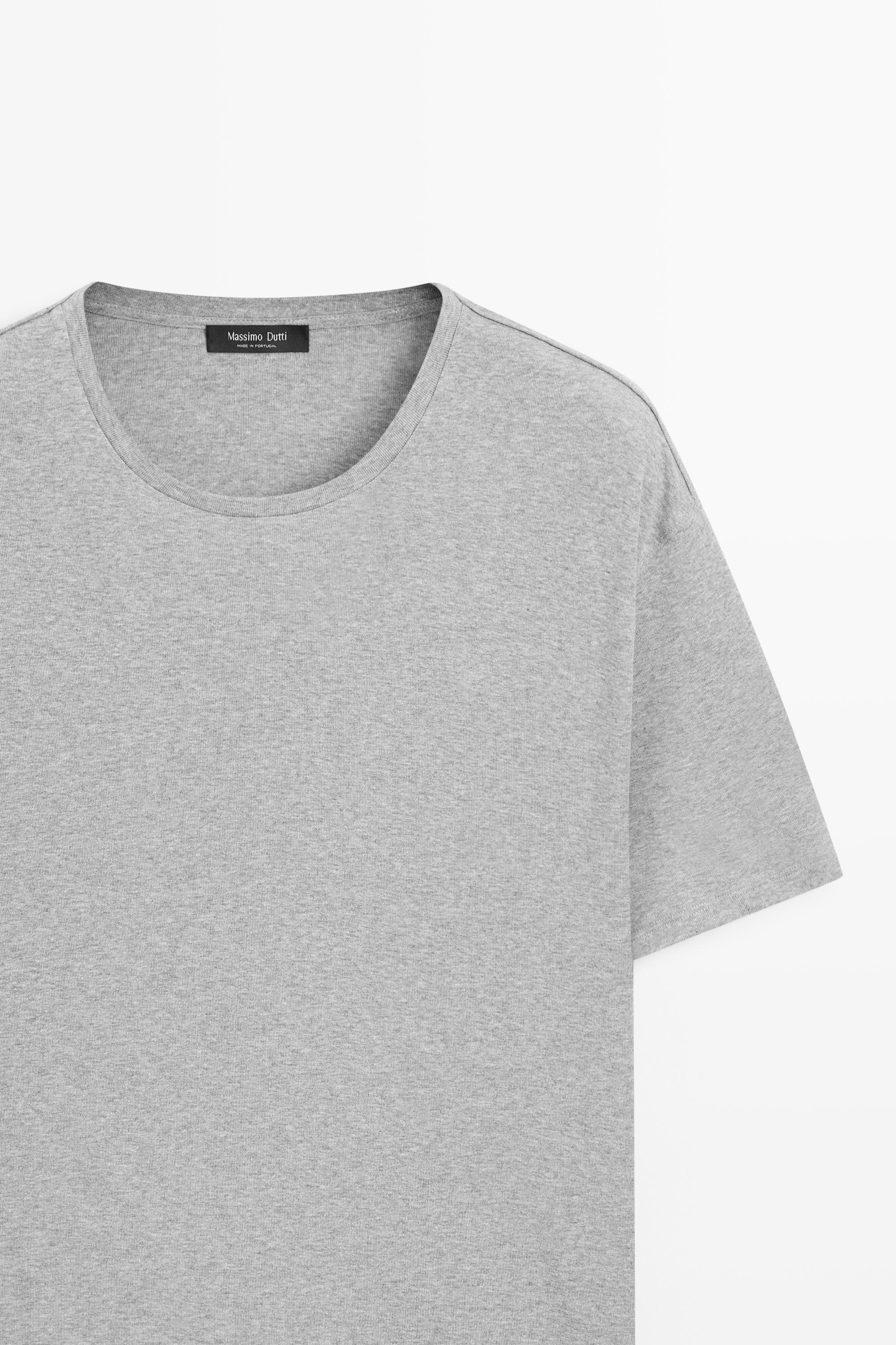 T-shirt chiné 100 % coton à manches courtes