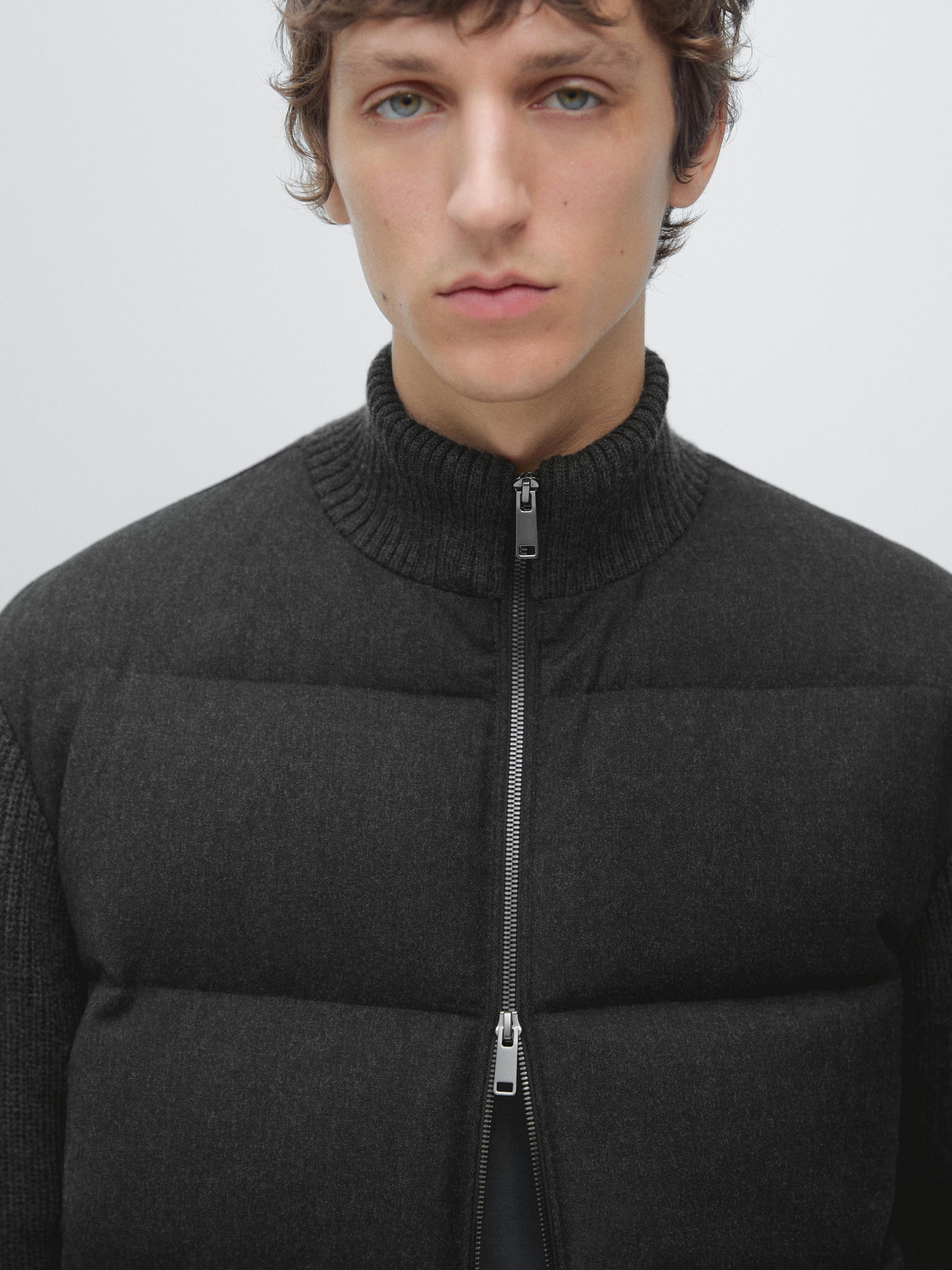 Knit down blend puffer jacket