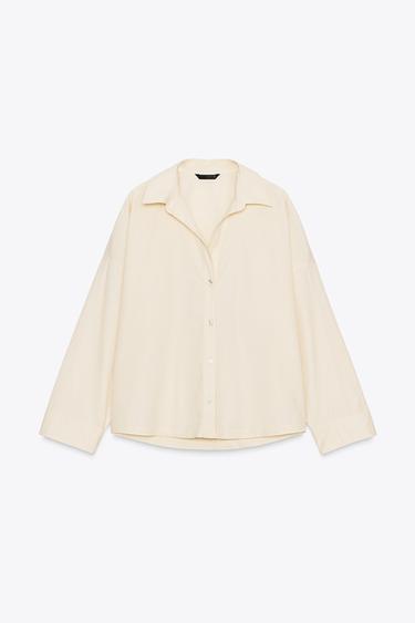 POPLIN SHIRT - Light yellow by Zara - Image 0
