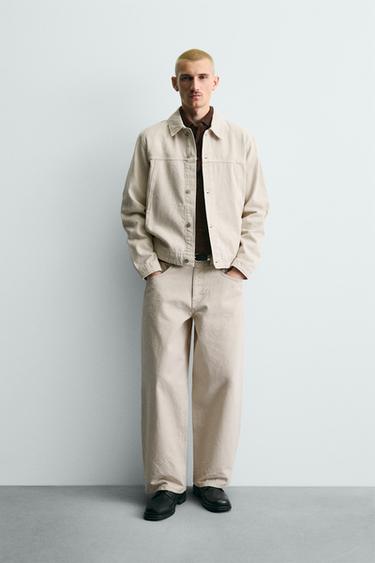 VESTE EN JEAN BASIQUE - Blanc cassé de Zara - Image 0