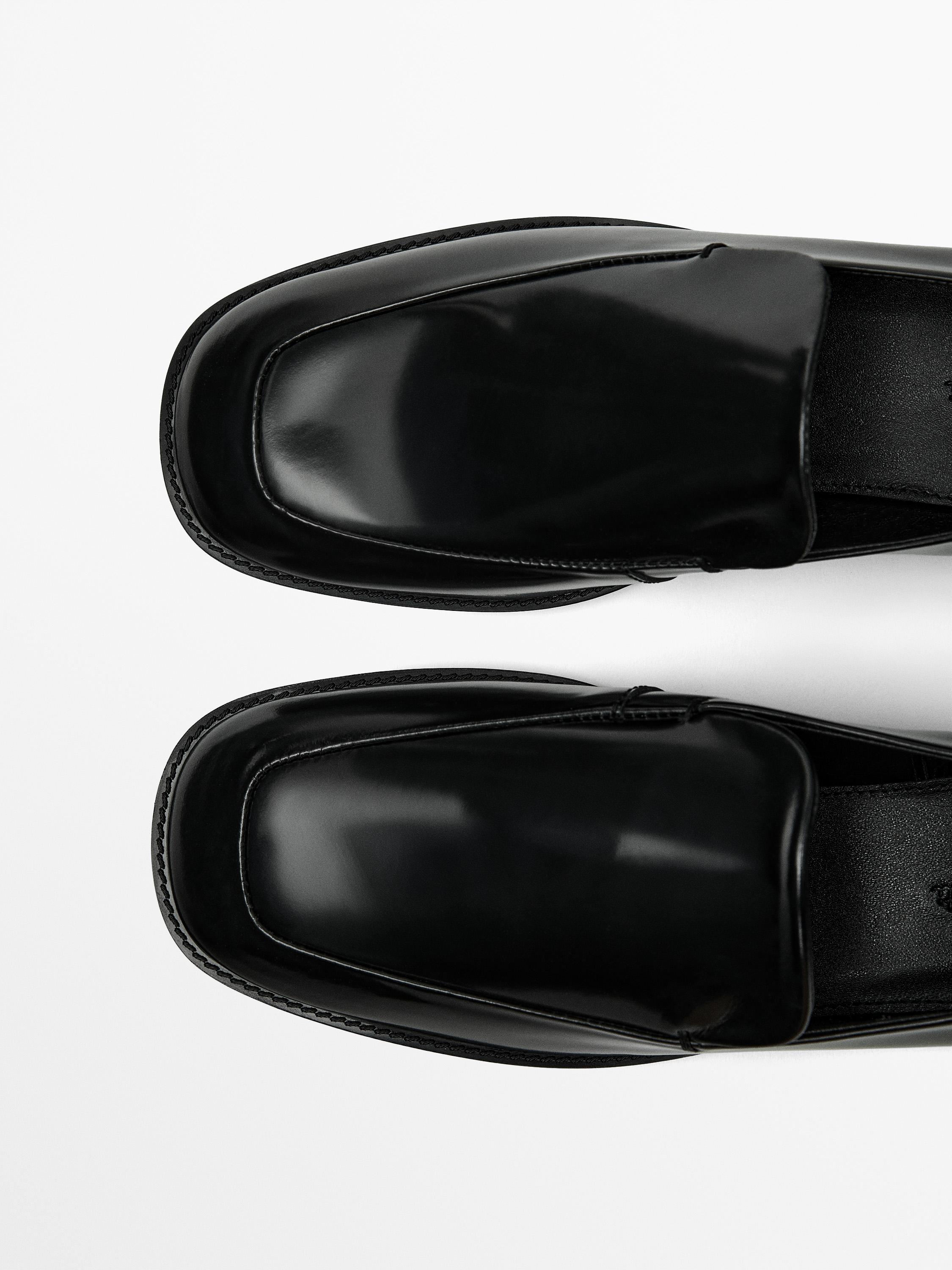 Square-toe loafers - Black | ZARA United States