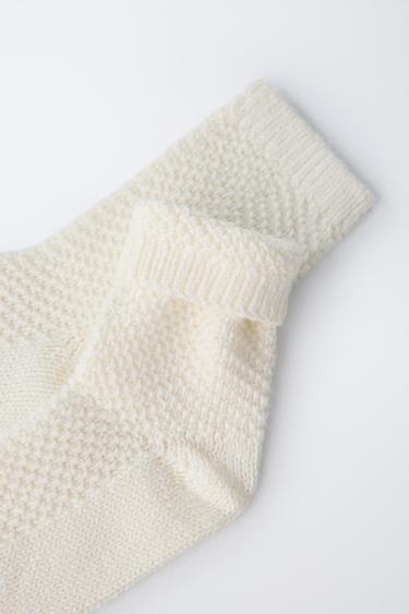 COTTON SILK KNIT SOCKS - Ecru by Zara - Image 2