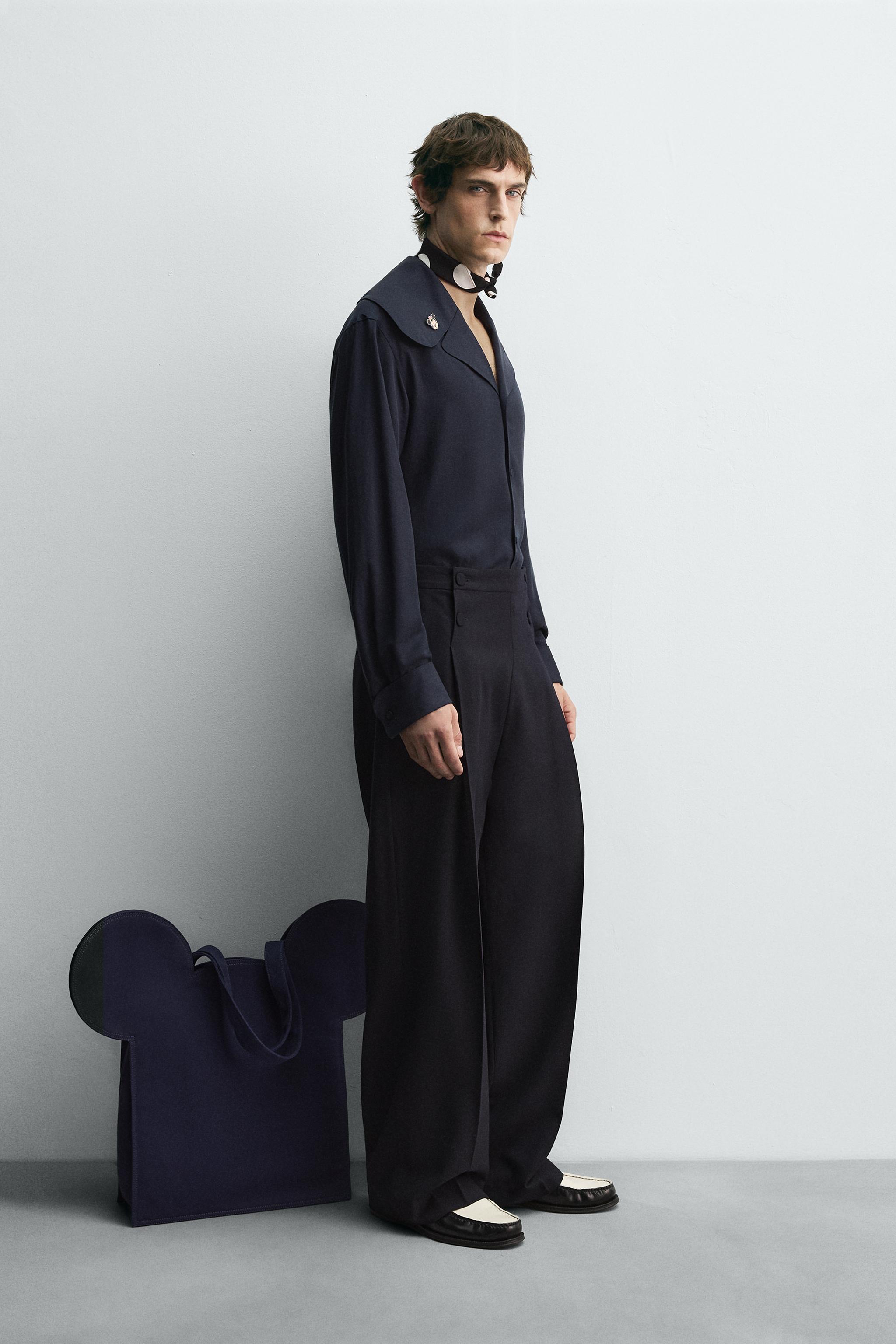 FLUID シャツ ピーターパン襟 HARRY LAMBERT FOR ZARA X DISNEY