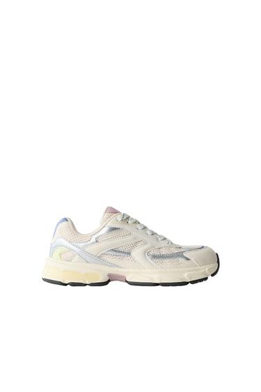 MESH SNEAKERS - White by Zara