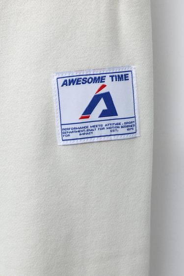 JOGGER TROUSERS WITH LABEL - Ecru by Zara - Image 3