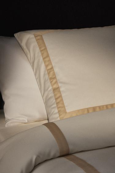 SATEEN PILLOWCASE WITH BORDER (300 THREAD COUNT) - Cava by Zara - Image 4