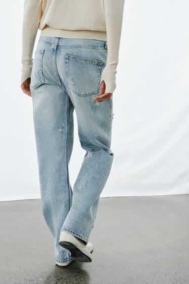 ZW COLLECTION RELAXED STRAIGHT LOW-RISE JEANS - Blue by Zara - Image 2