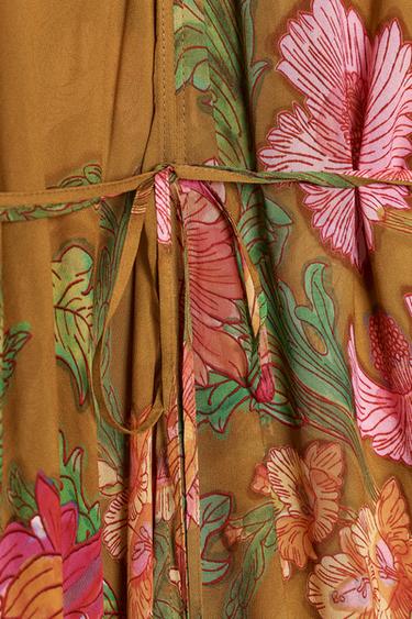 Zara ZW COLLECTION FLORAL OVERSIZE DRESS - Multicolored