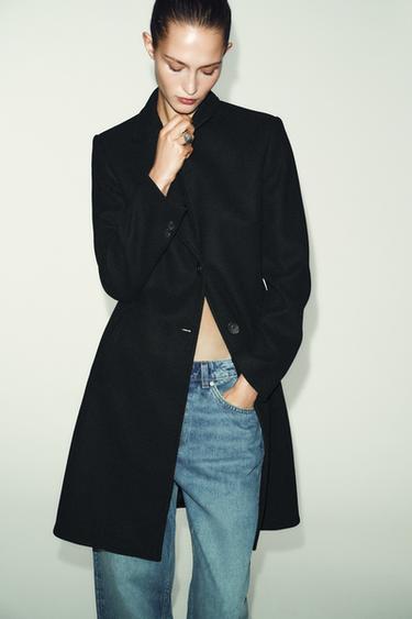 SOFT SHOULDER PAD COAT - Black by Zara