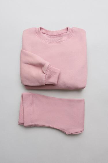 CONJUNTO SUDADERA LISA Y LEGGING RIB - Rosa de Zara