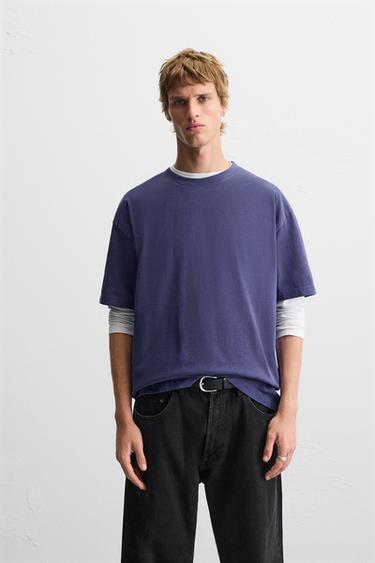 BASIC HEAVYWEIGHT T-SHIRT - Violet by Zara
