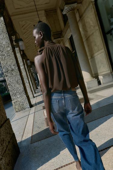 HALTER TOP WITH BOW - Brown / Taupe by Zara - Image 4