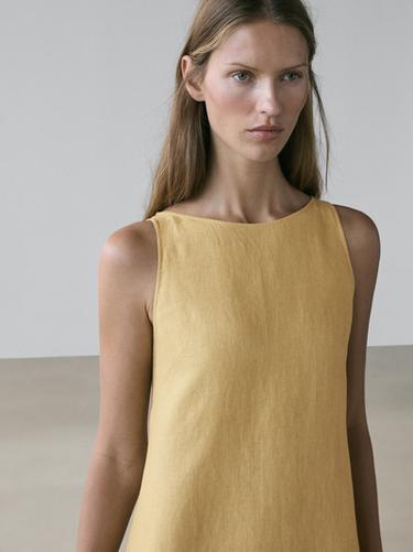 Vestido midi halter lino - Lima de Zara