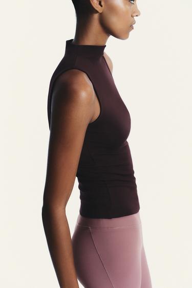 SLEEVELESS TOP - Burgundy by Zara