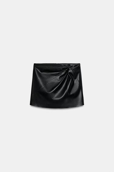 FAUX LEATHER MINI SKIRT - Black by Zara