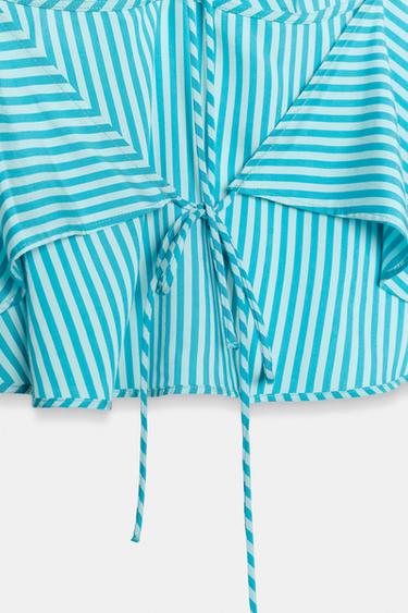TOP À RAYURES DOS NU - Turquoise foncé de Zara - Image 9